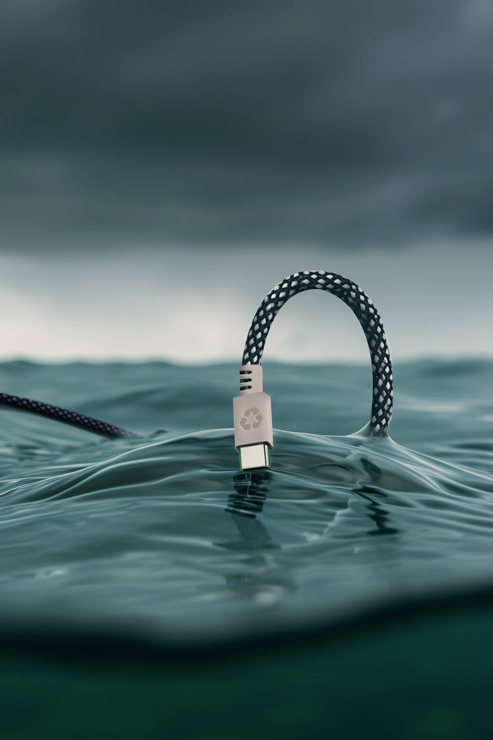 USB Sea Blue · Type C · 100W · 2 meter · Made in Sweden by LE CORD(Recycled Plastic)